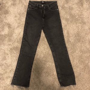 BDG Faded Black High Waisted Kick Flare Crop Jean